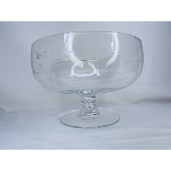 Princess House Heritage Collection 9in Footed Glass Centerpiece Decor - Picture 1 of 8